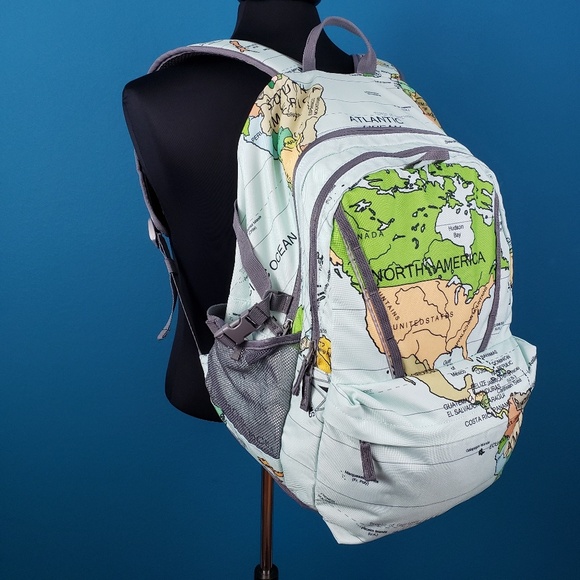 Lands End Map Of The World Backpack Nwt 